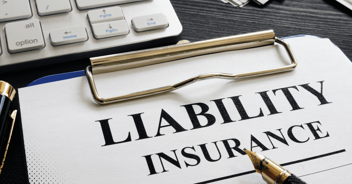 A clipboard with “Liability Insurance” – classic insurance paperwork concept.